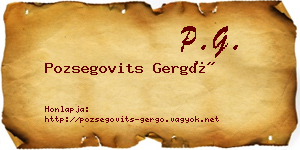 Pozsegovits Gergő névjegykártya